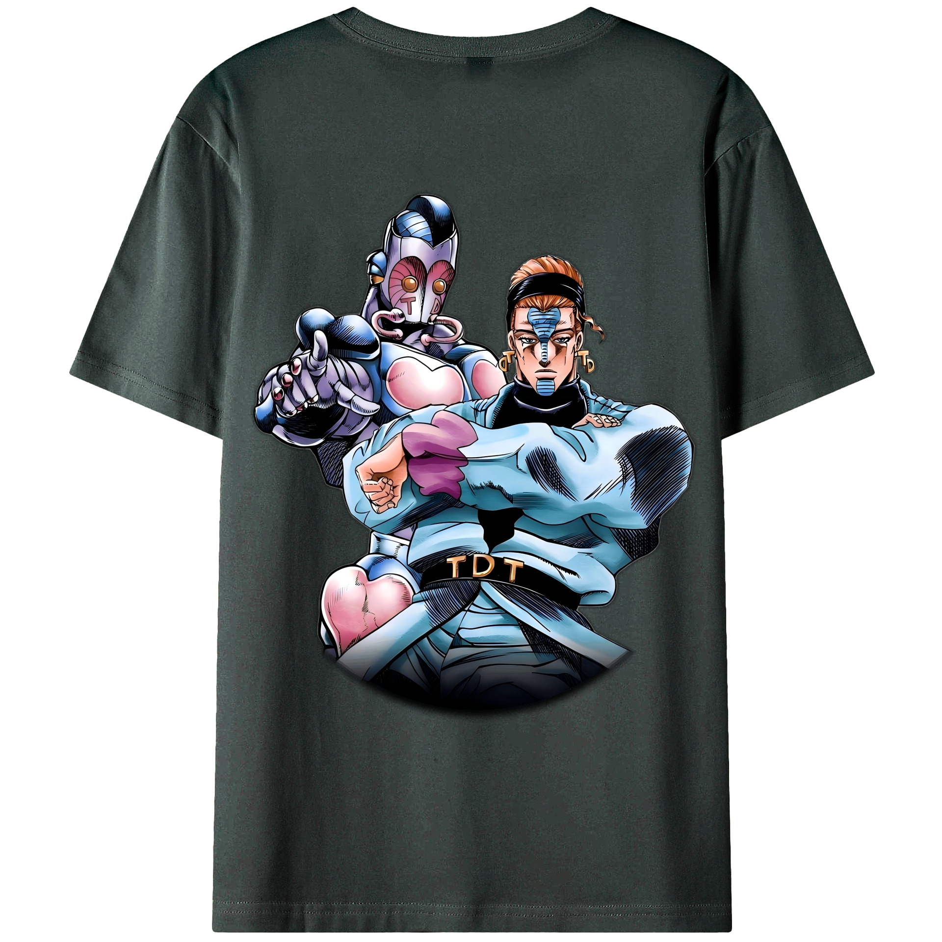 （画像用） ジョジョの奇妙な冒険 ひがしかた じょうすけ JoJo's Bizarre Adventure Higashikata Josuke 綿100％ メンズ半袖Tシャツ（バックプリント） 通気性